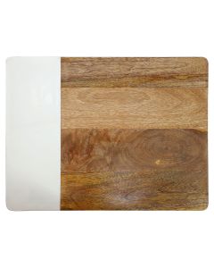 Gibson Home 16 Inch Duo Tone Rectangular Wood Serving Platter